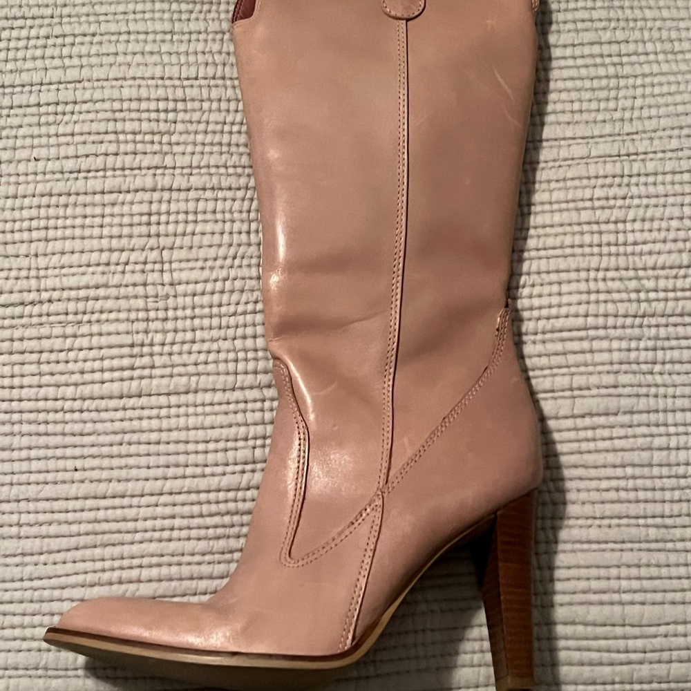 BCBGirls Blush Pink Leather Heeled Boots